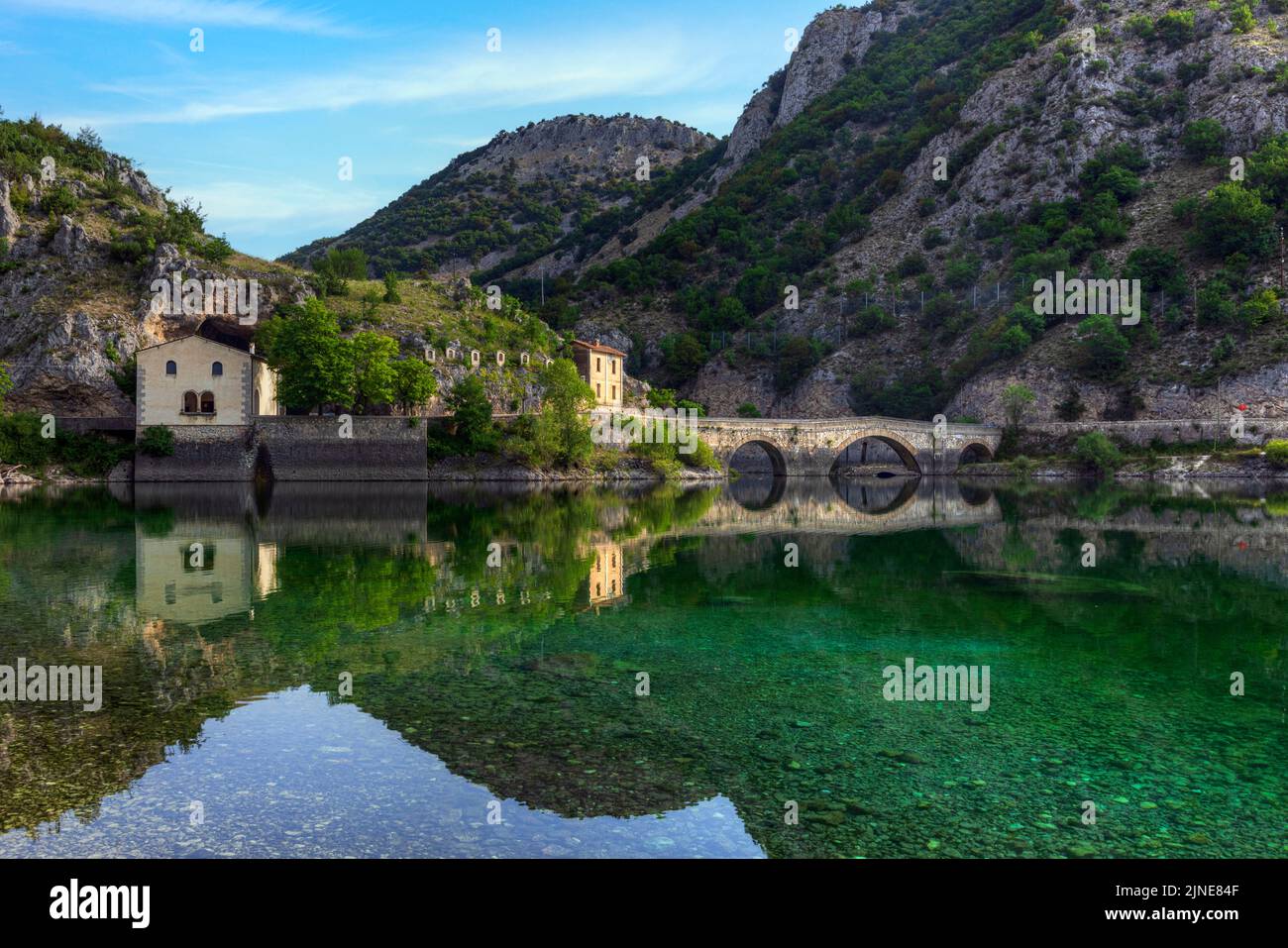 Villalago, Aquila, Abruzzo, Italia Foto Stock