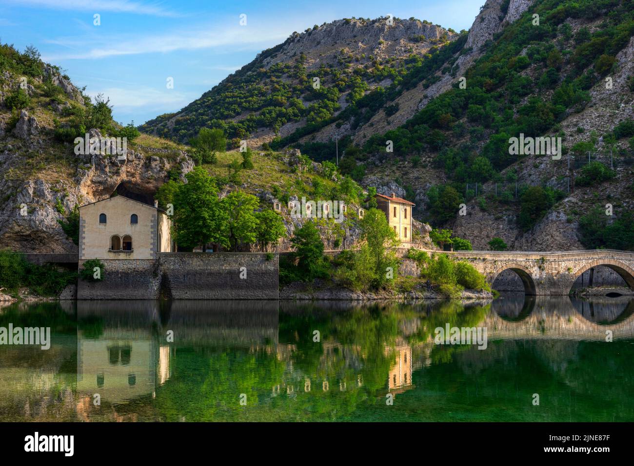 Villalago, Aquila, Abruzzo, Italia Foto Stock
