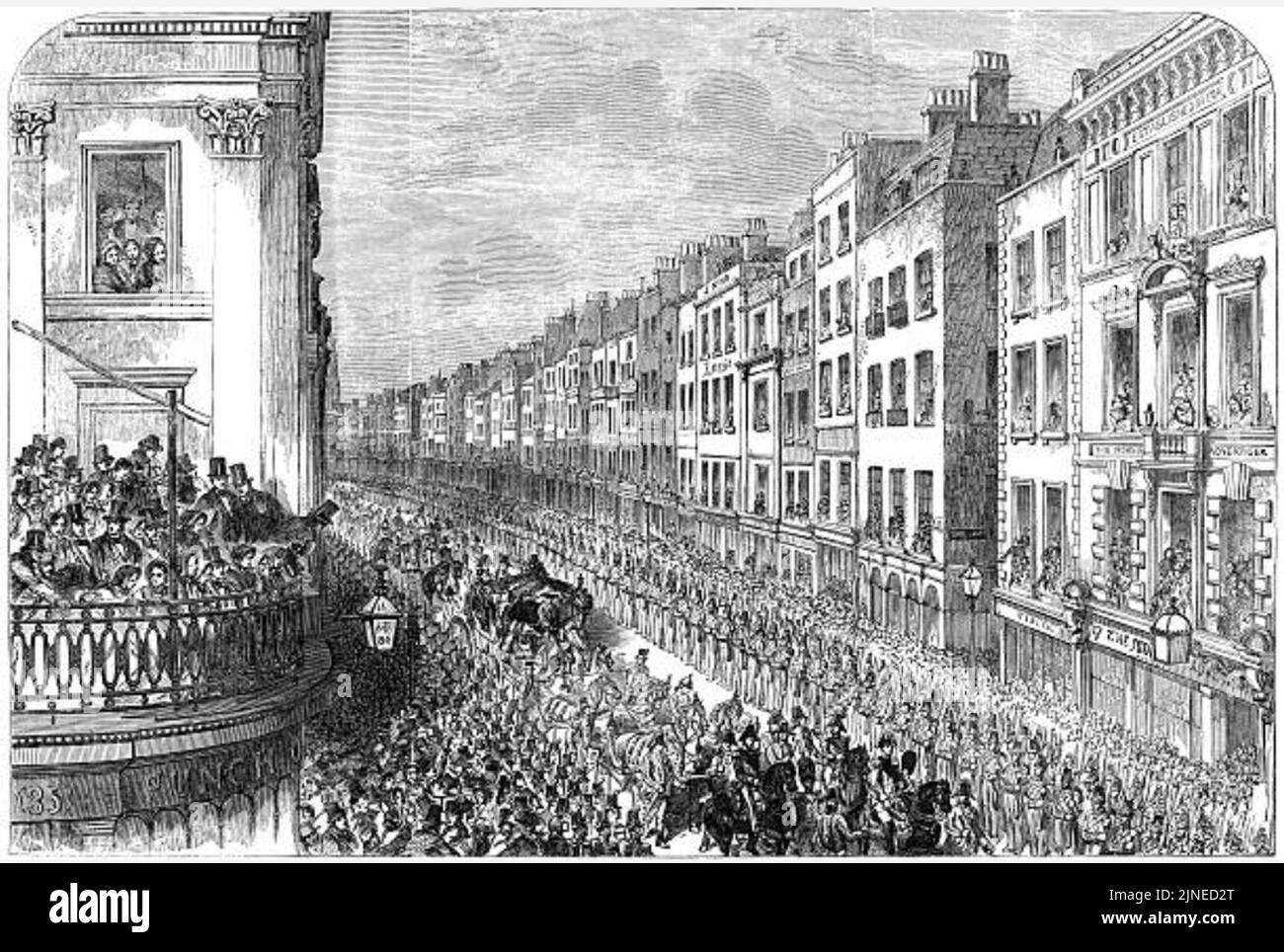 Le autorità Civiche nella processione funeraria del Duca di Wellington passando per Fleet Street, Londra e gli uffici di 'Punch' Foto Stock