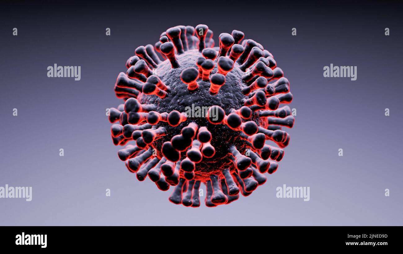 Illustrazione di una cellula virale Foto Stock