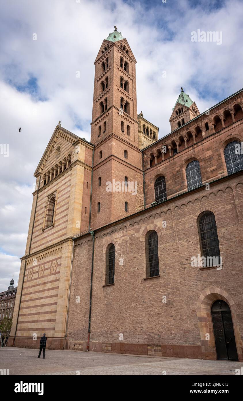 Lato sud della Cattedrale di Speyer Foto Stock