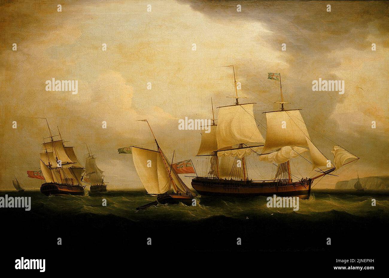 Il tagliatore Mary Ann e HMS Sylph Foto Stock