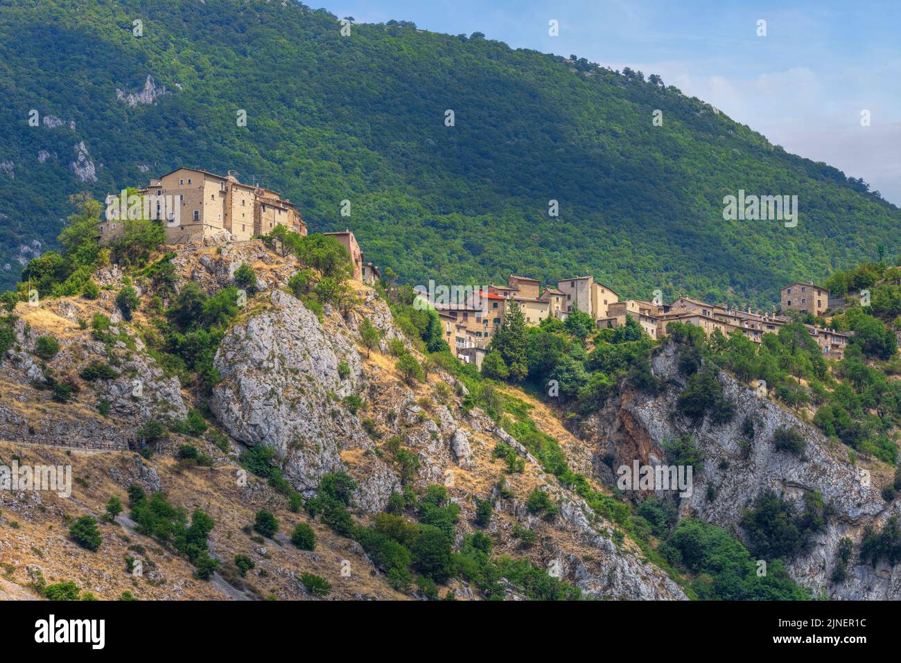 Castrovalva, Aquila, Abruzzo, Italia Foto Stock