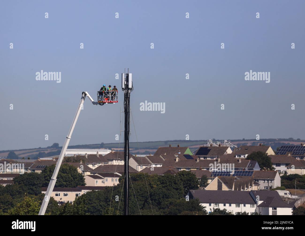 Sembra che ci sia un problema all'installazione dell'albero di comunicazione, o è solo il calore? Foto Stock