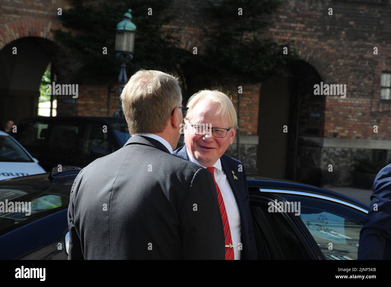 Copenaghen /Danimarca/11 agosto 2022/ il ministro della Difesa danese Morten Bodskov ha espresso il proprio benvenuto alla controparte del ministro della Difesa svedese Peter Hultqvist a Ukrain e alla conferenza del ministro del 26defense al parlamento danese di christiansborg a Copenaghen. (Foto..Francis Joseph Dean/Dean Pictures. Foto Stock