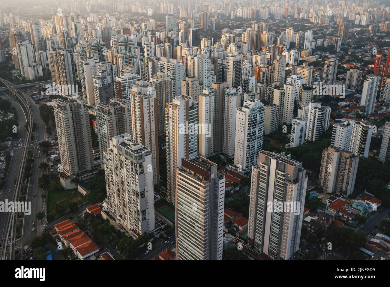 Vista aerea del quartiere di campo Belo - San Paolo, Brasile Foto Stock