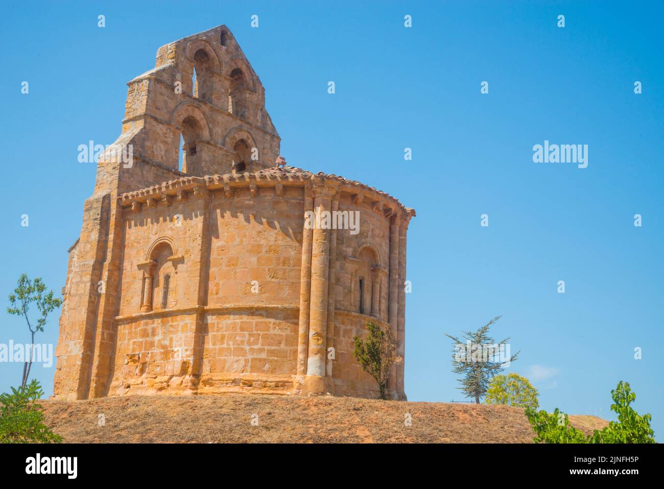 Chiesa di Sanfagun. Los Barrios de Bureba, provincia di Burgos, Castilla Leon, Spagna. Foto Stock