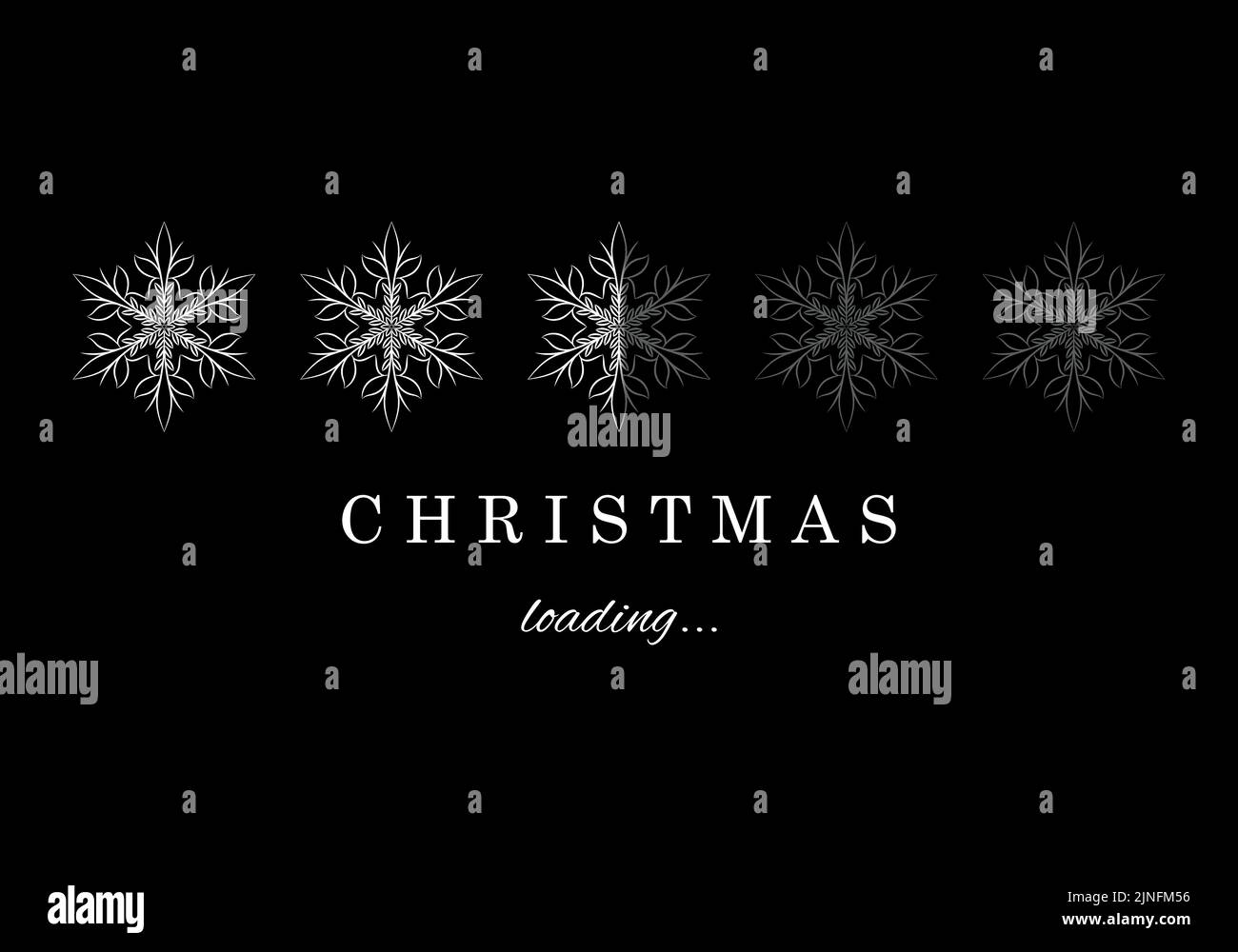 Carico di natale in bianco e nero. Illustrazione Vettoriale