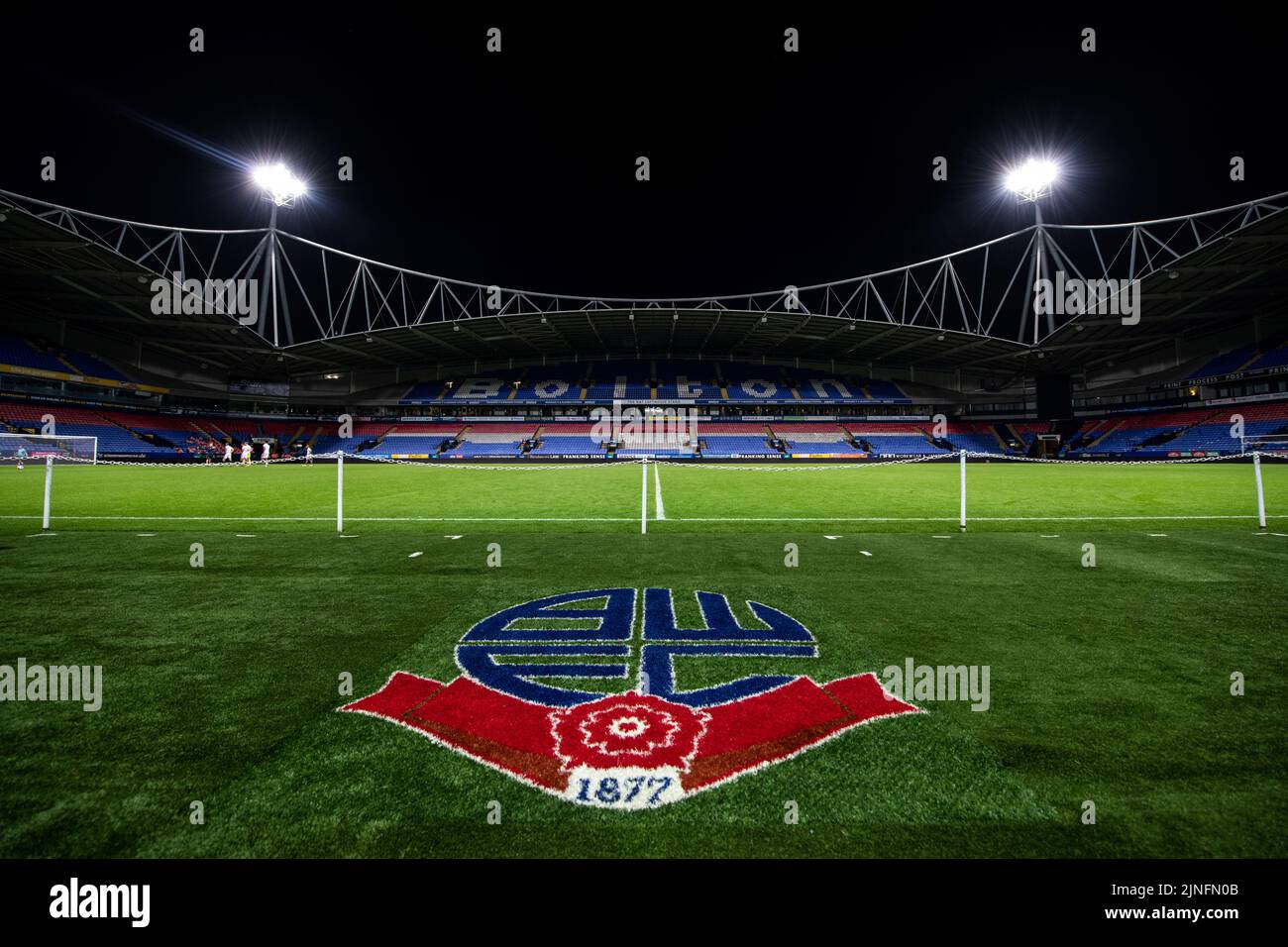 Bolton Wanderers Football Club. L'Università di Bolton Stadium, Horwich. Foto Stock