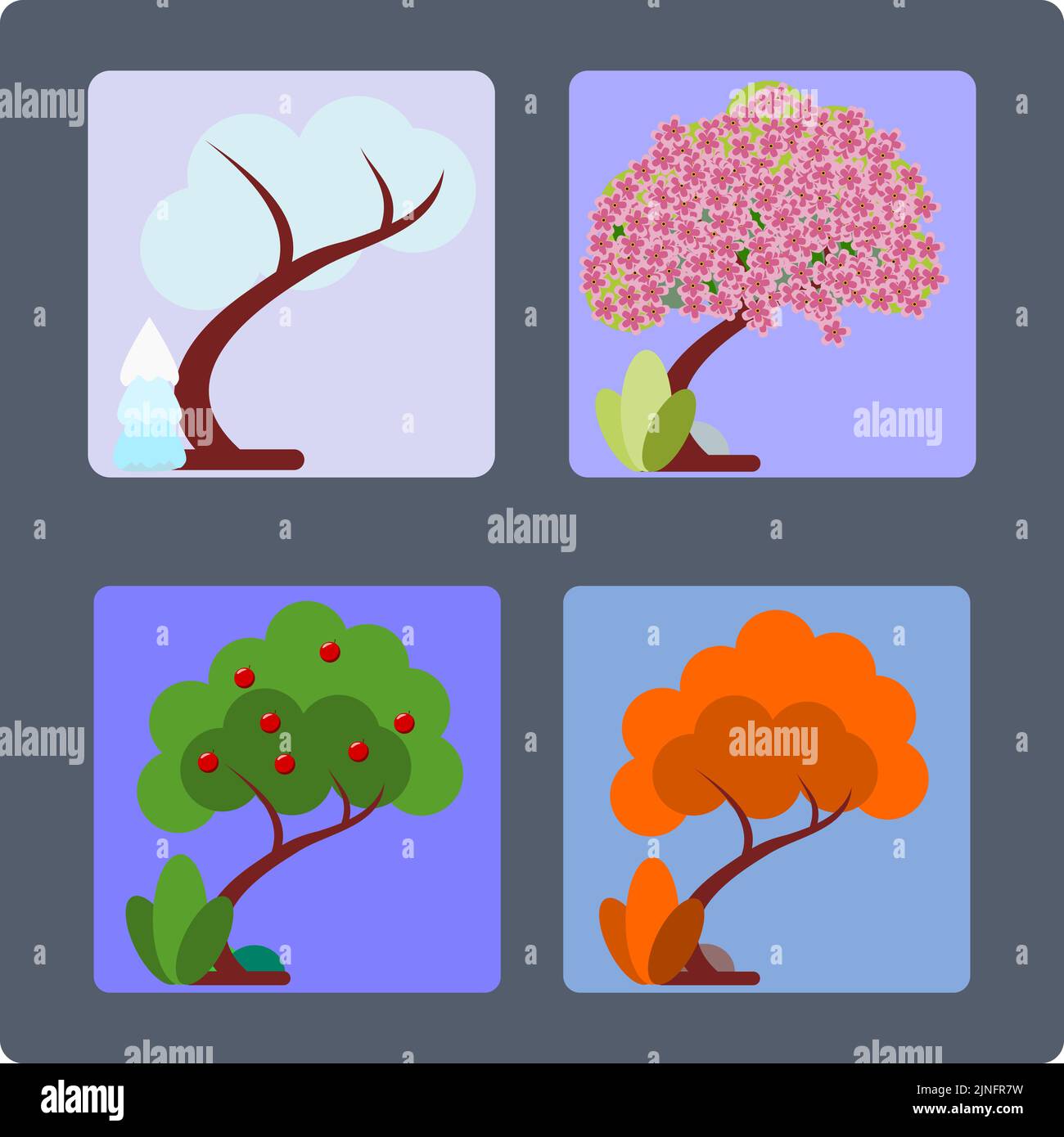 Four Seasons Tree Illustrazione Vettoriale