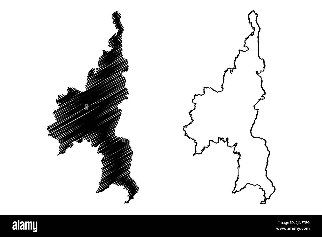 Isole CAL (arcipelago di Madeira, Portogallo, Repubblica portoghese) illustrazione vettoriale mappa, schizzo di scricbble Cal Islet o Ilheu de Baixo mappa Illustrazione Vettoriale