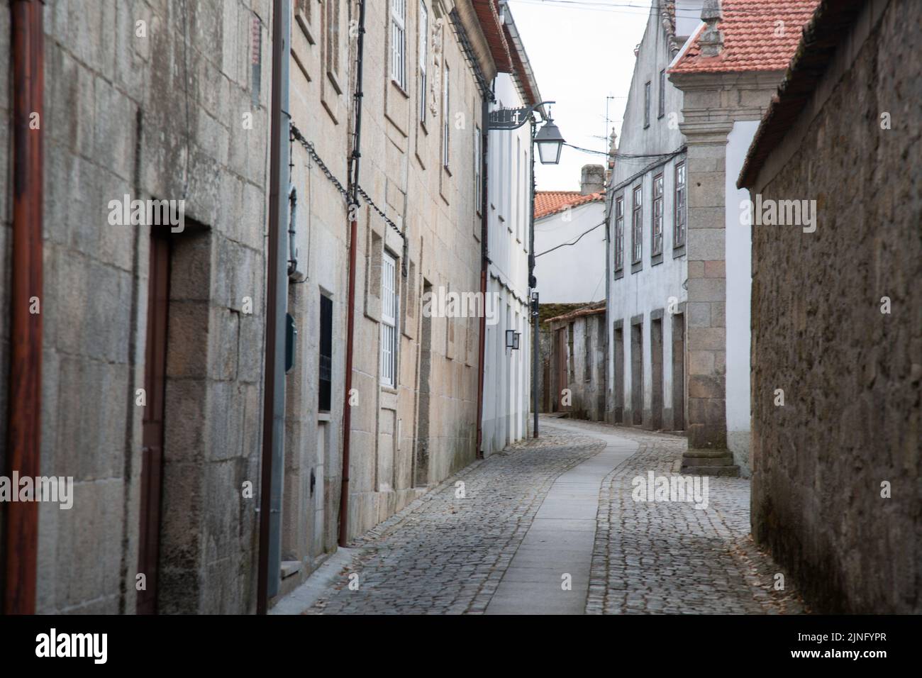 Empty Street a Trancoso, Portogallo Foto Stock