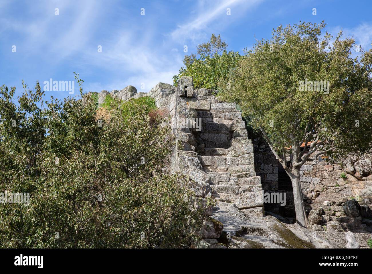 Mura del Castello di Sortelha in Portogallo Foto Stock