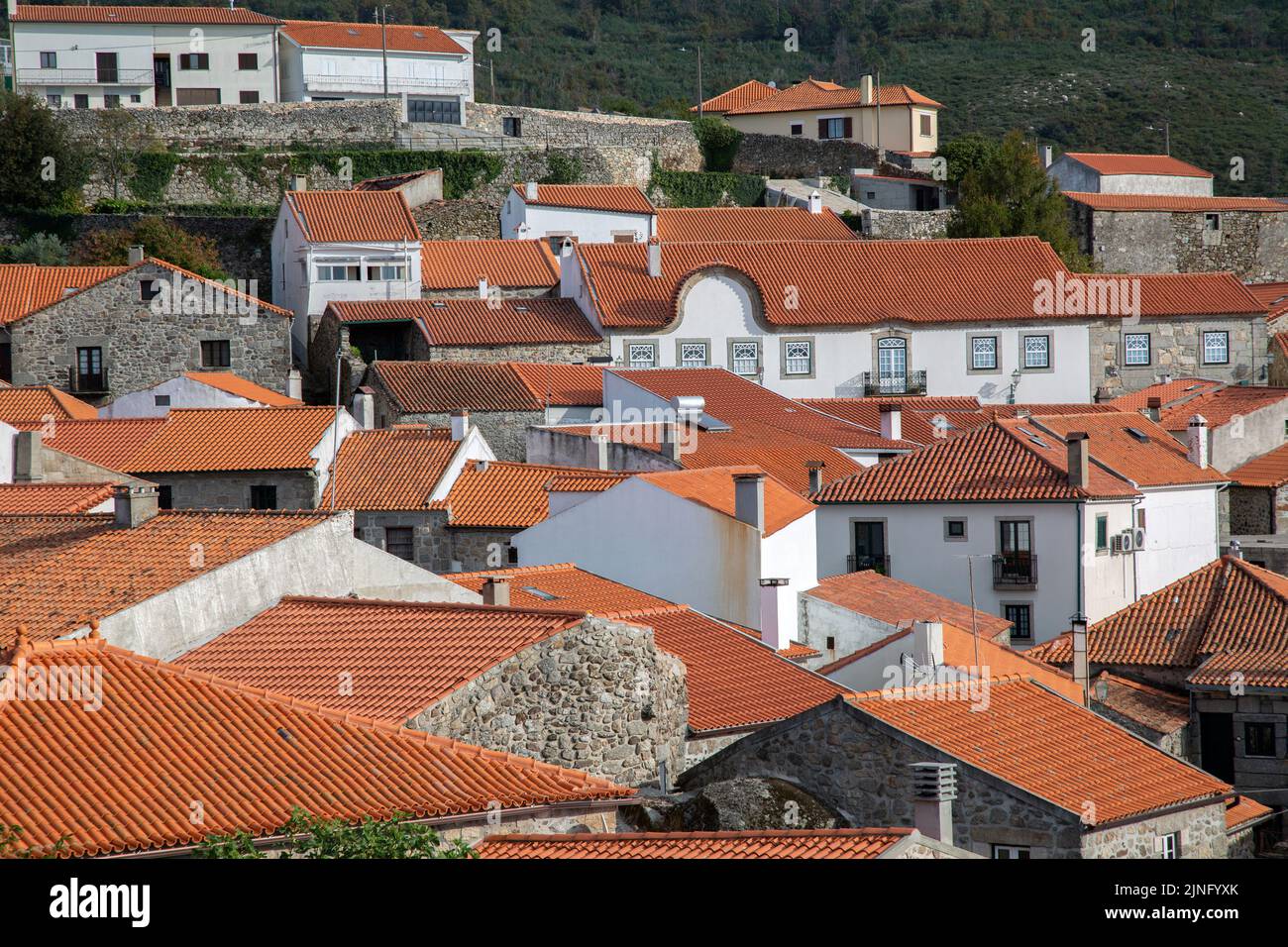 Linhares da Beira Village in Portogallo Foto Stock