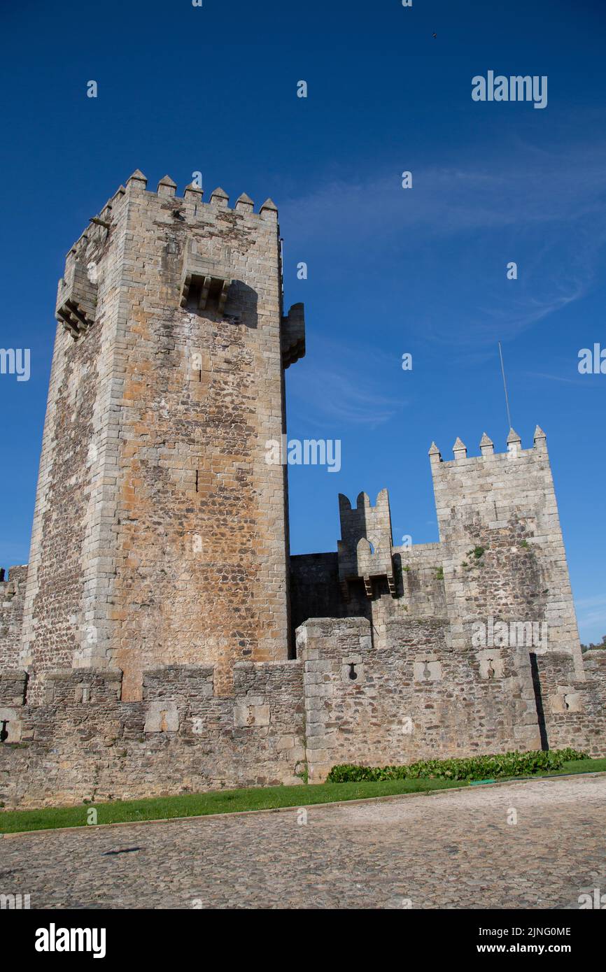 Facciata del Castello di Sabugal, Portogallo Foto Stock