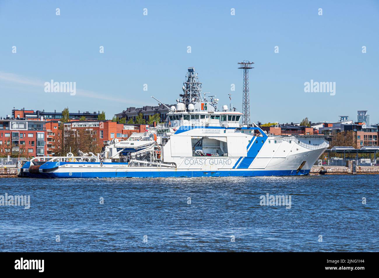 La nave di pattuglia della Guardia Costiera finlandese Turva nel porto di Helsinki, Finlandia Foto Stock