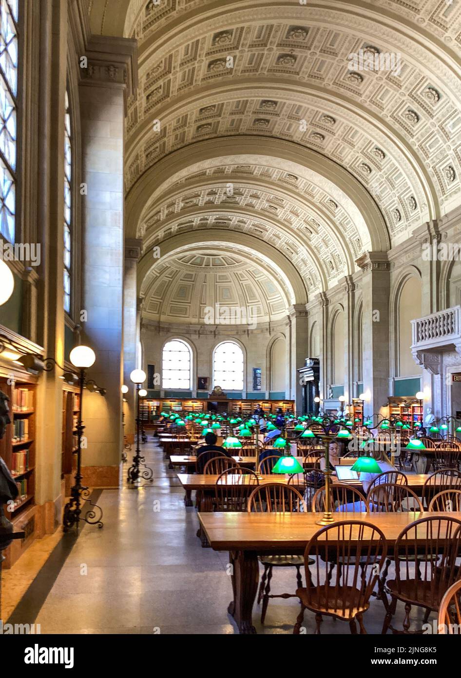 La Boston Public Library, Bates Hall, Boston, Massachusetts Foto Stock
