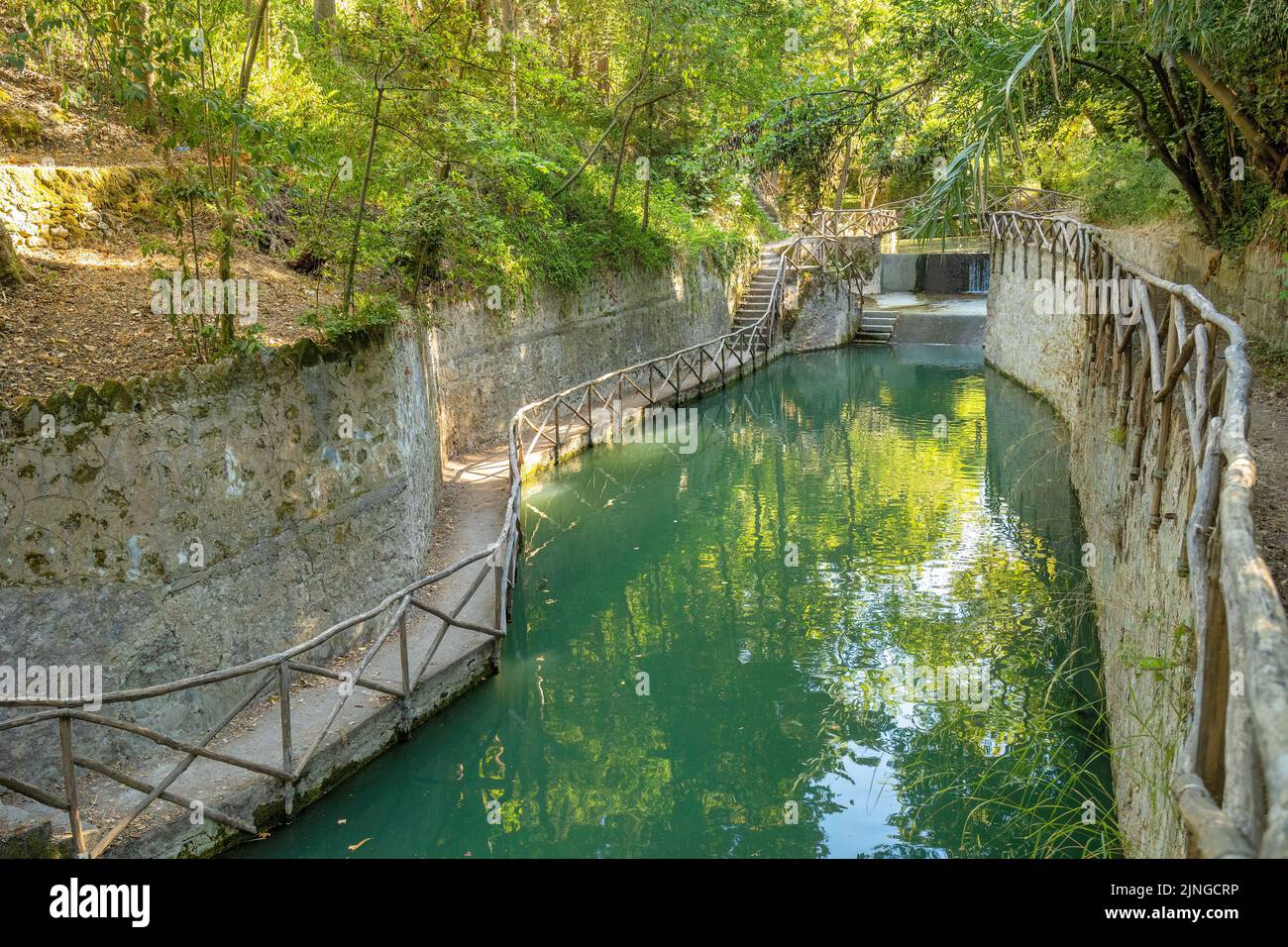 Il parco Rodini nell'isola di Rodi, Grecia, Europa. Foto Stock