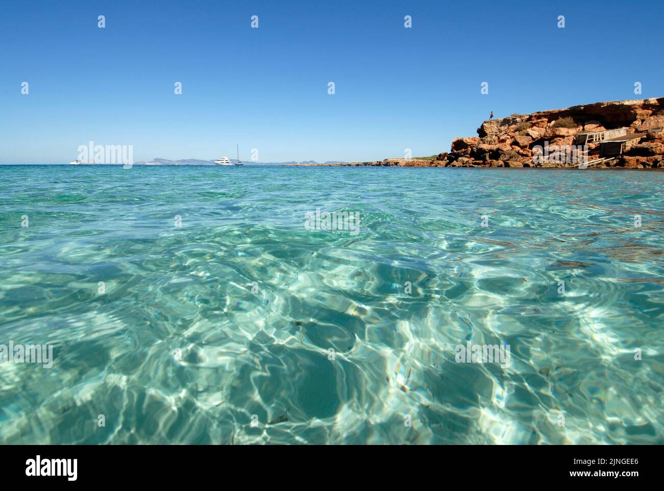 Spiaggia Cala Saona a Formentera, Spagna Foto Stock