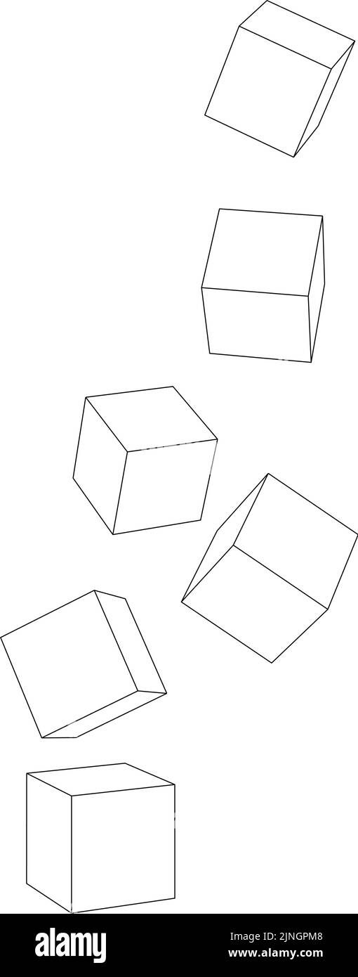 Illustrazione vettoriale dei cubi cadenti Illustrazione Vettoriale
