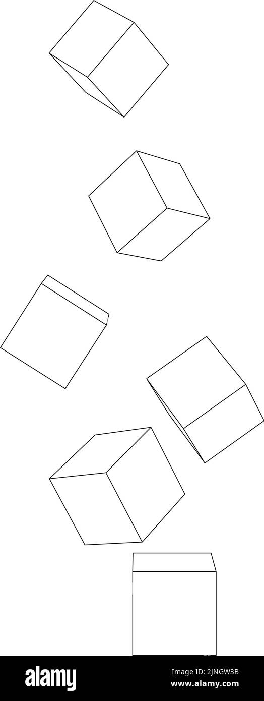 Illustrazione vettoriale dei cubi cadenti Illustrazione Vettoriale