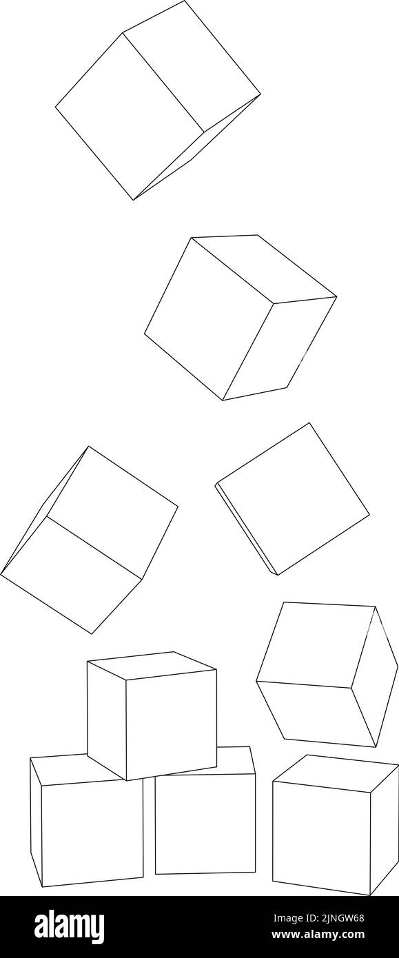 Illustrazione vettoriale dei cubi cadenti Illustrazione Vettoriale
