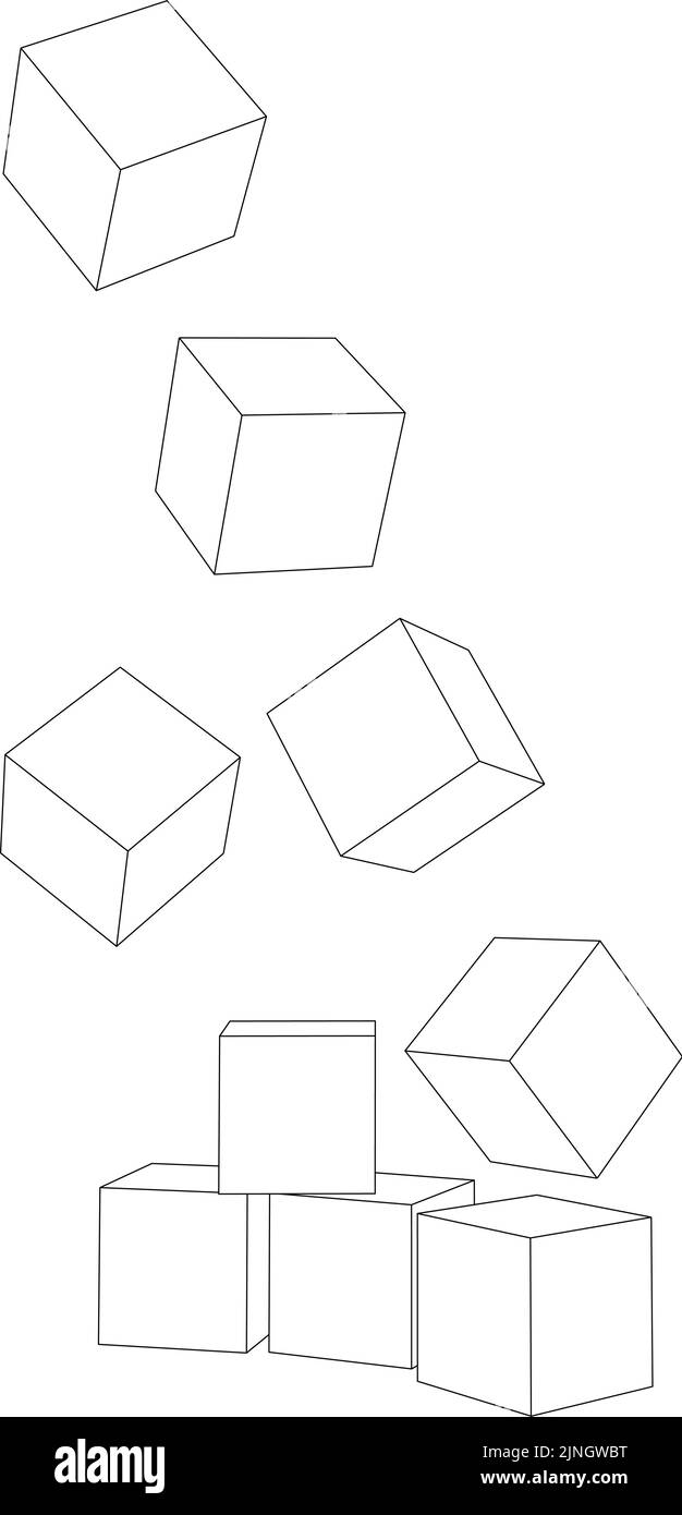 Illustrazione vettoriale dei cubi cadenti Illustrazione Vettoriale