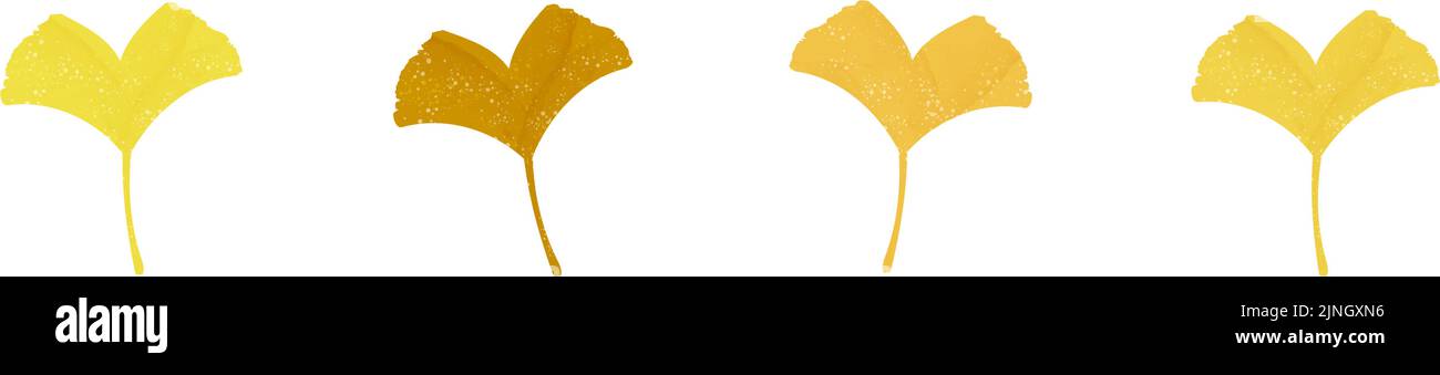 Illustrazione delle foglie di ginkgo in un'illustrazione del vettore di riga Illustrazione Vettoriale