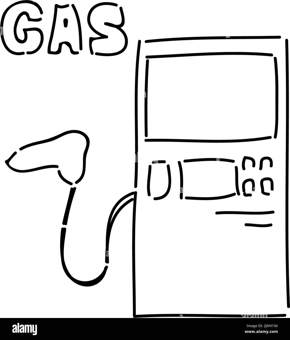 Icona a sfioramento mobile in stile calligrafia analogica: Stazione di servizio Illustrazione Vettoriale