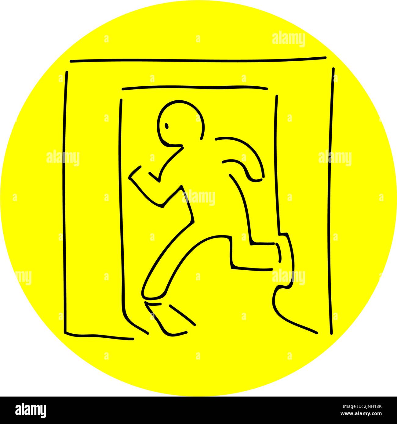 Semplice illustrazione a mano dell'icona: Uscita di emergenza Illustrazione Vettoriale