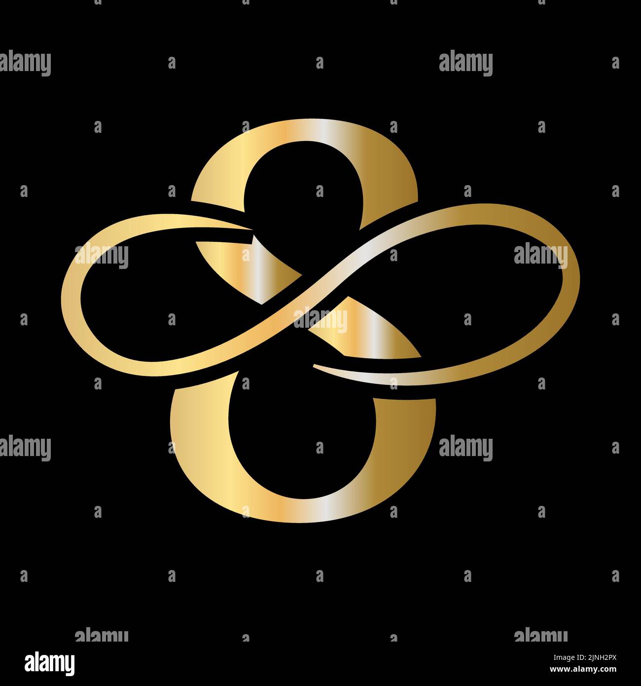 Beauty Letter 8 Logo Design. Iniziale 8 lettera Logo Creative moderna tipografia modello vettoriale Illustrazione Vettoriale