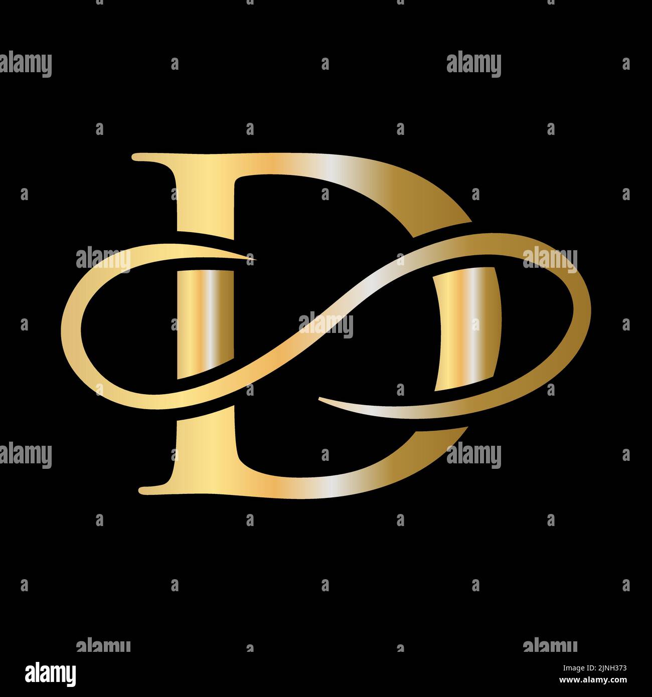 Lettera di bellezza D Logo Design. Iniziale D Letter Logo Creative Modern Typography modello vettoriale Illustrazione Vettoriale