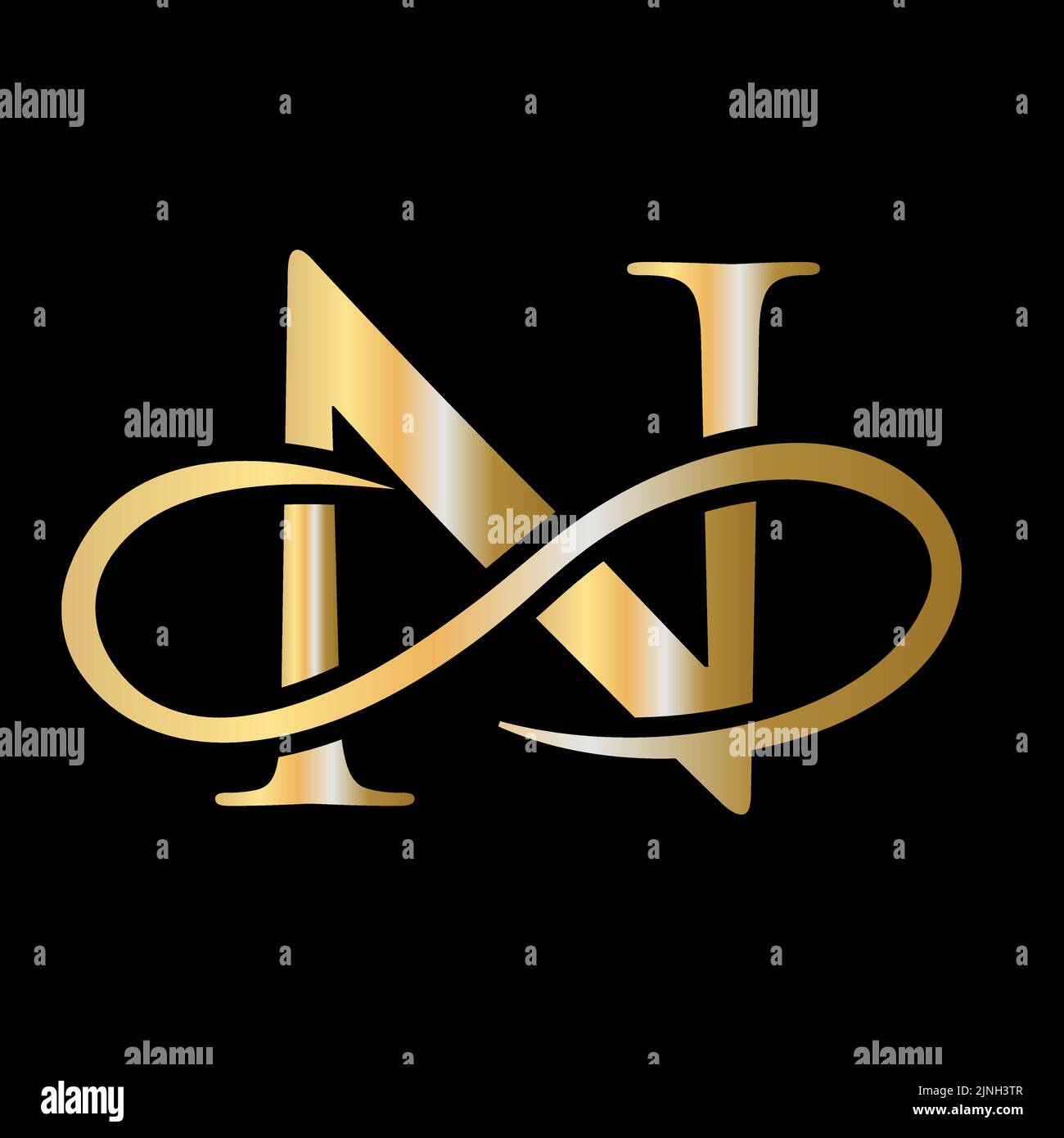 Lettera di bellezza N Logo Design. Iniziale N Letter Logo Creative Modern Typography modello vettoriale Illustrazione Vettoriale