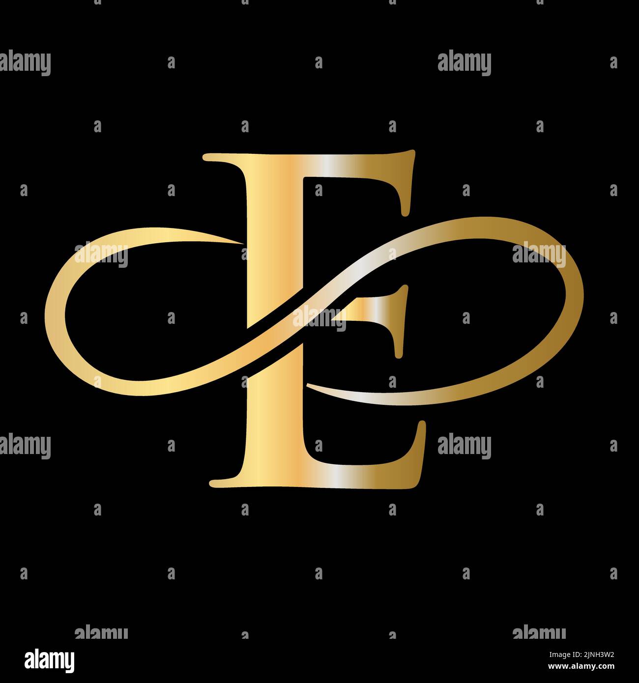 Lettera di bellezza e Logo Design. Iniziale e Letter Logo Creative Modern Typography modello vettoriale Illustrazione Vettoriale