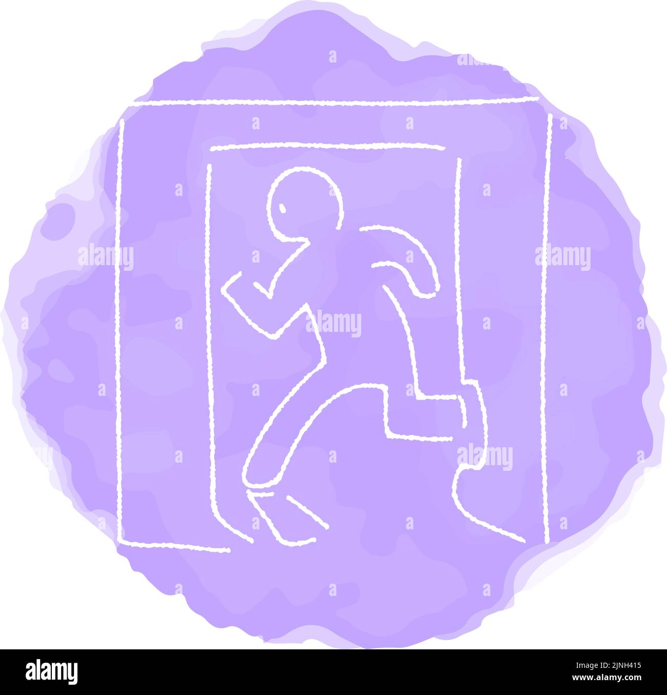 Semplice illustrazione a mano dell'icona: Uscita di emergenza Illustrazione Vettoriale