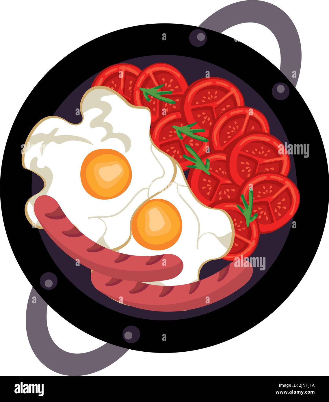 uova e salsicce frieds Illustrazione Vettoriale