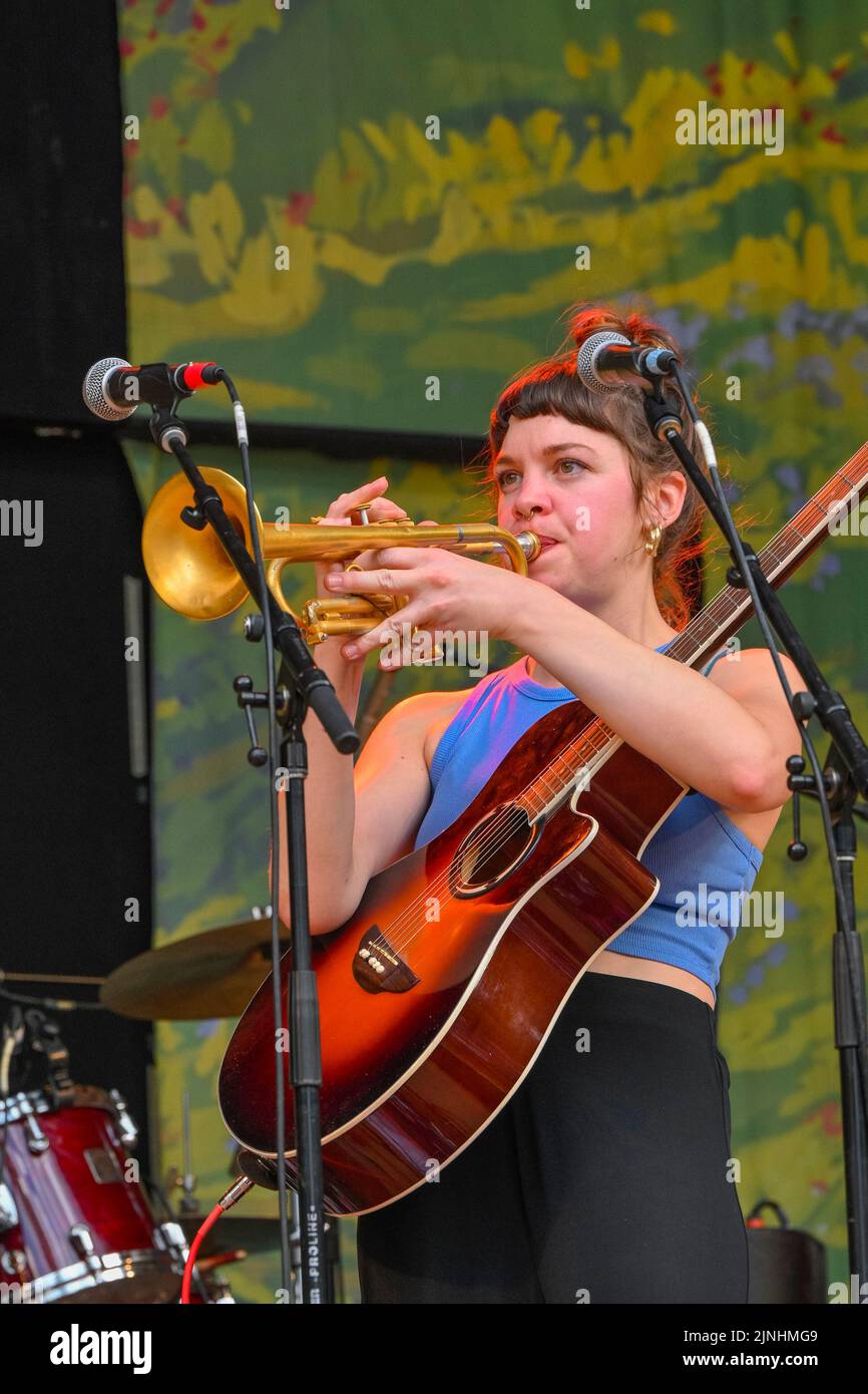 Cantante irlandese Susan o’Neill, Canmore Folk Music Festival, Canmore, Alberta, Canada Foto Stock