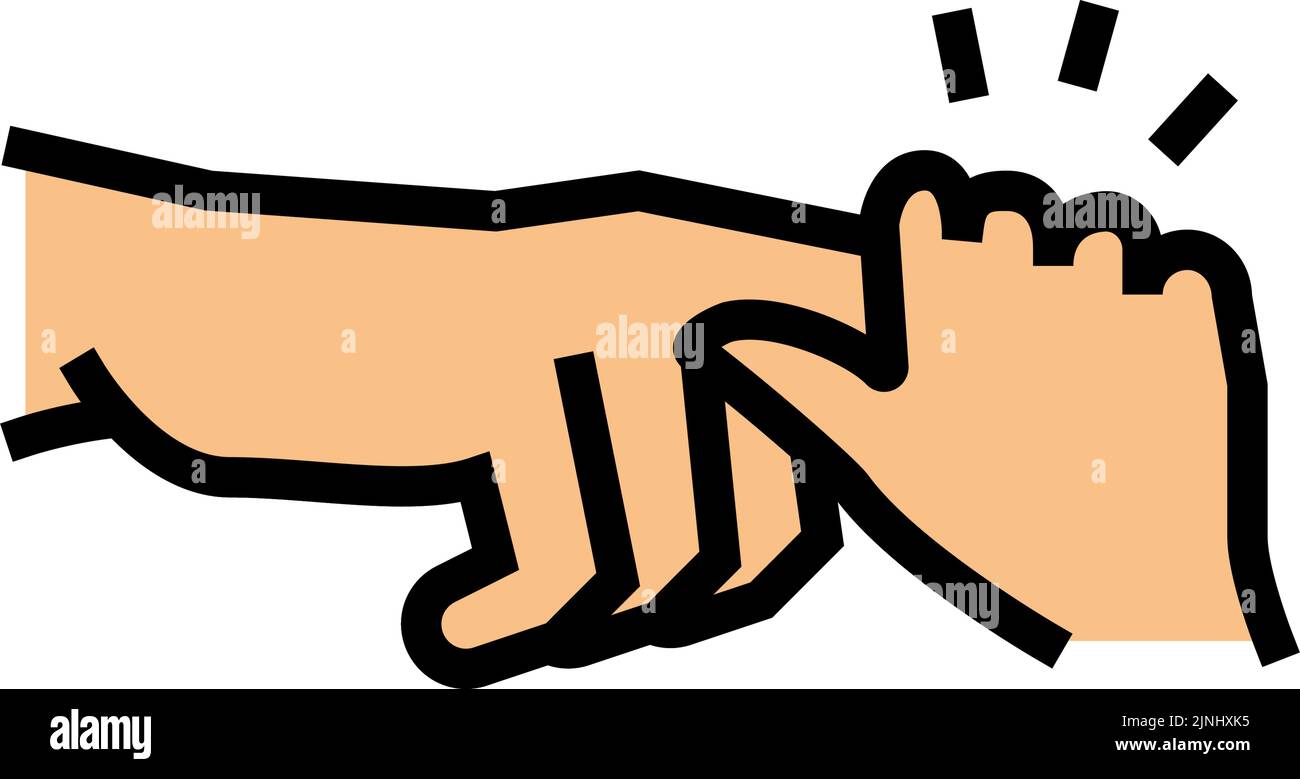 immagine vettoriale con icona a colori palmar ginging reflex Illustrazione Vettoriale