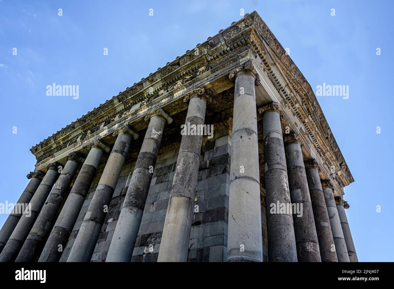 Tempio di Garni nella regione di Kotayk, vicino al villaggio di Garni, Armenia Foto Stock