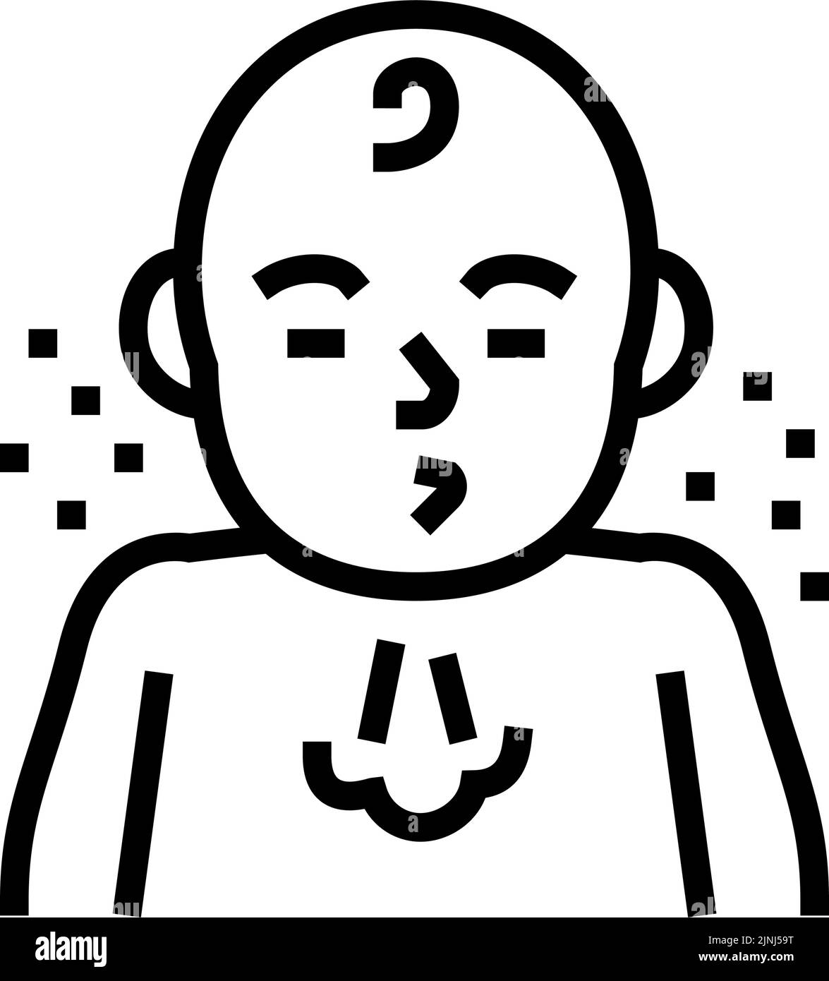 immagine vettoriale dell'icona della linea di riflessione dello starnuto Illustrazione Vettoriale