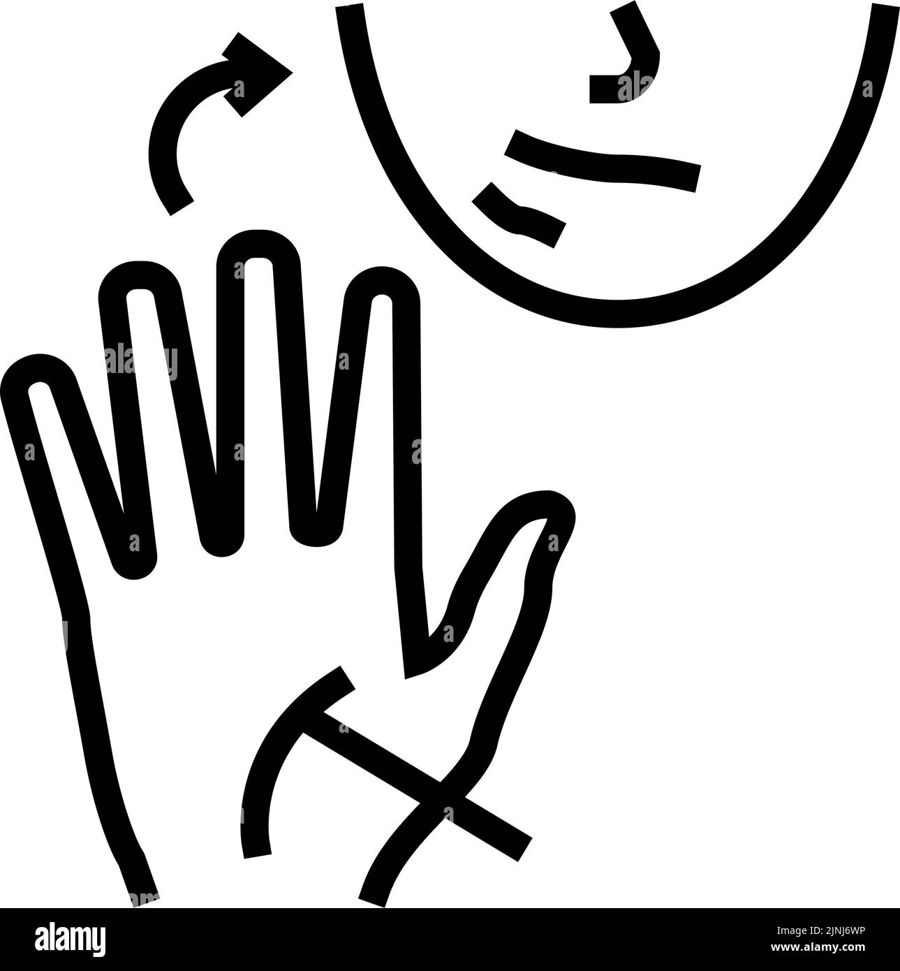 immagine vettoriale con icona a linea riflessa palmomentale Illustrazione Vettoriale