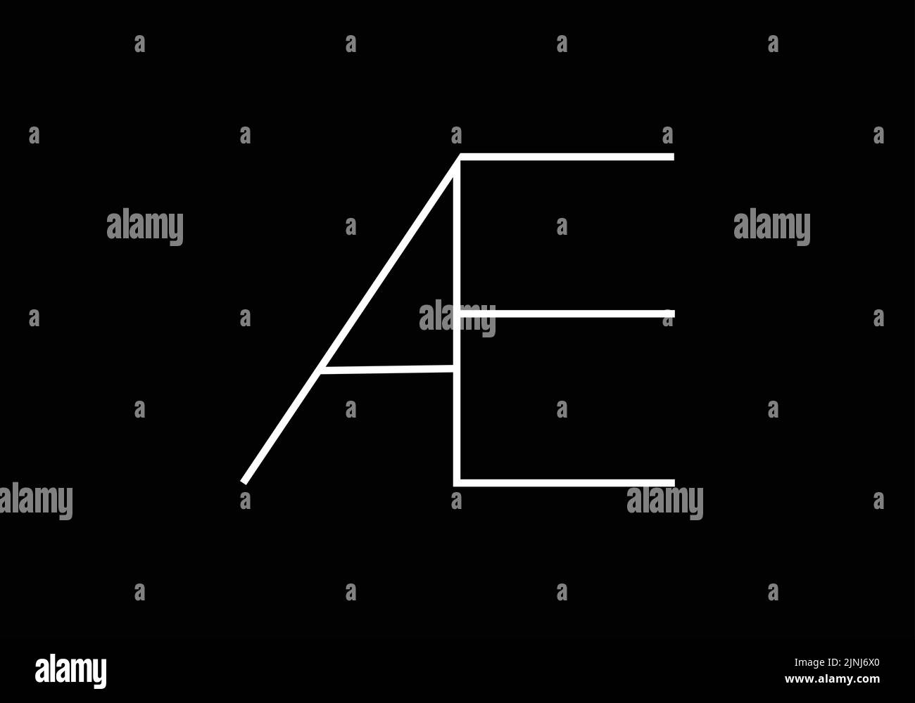 Lettere alfabetiche logo icona monogramma AE o EA Illustrazione Vettoriale