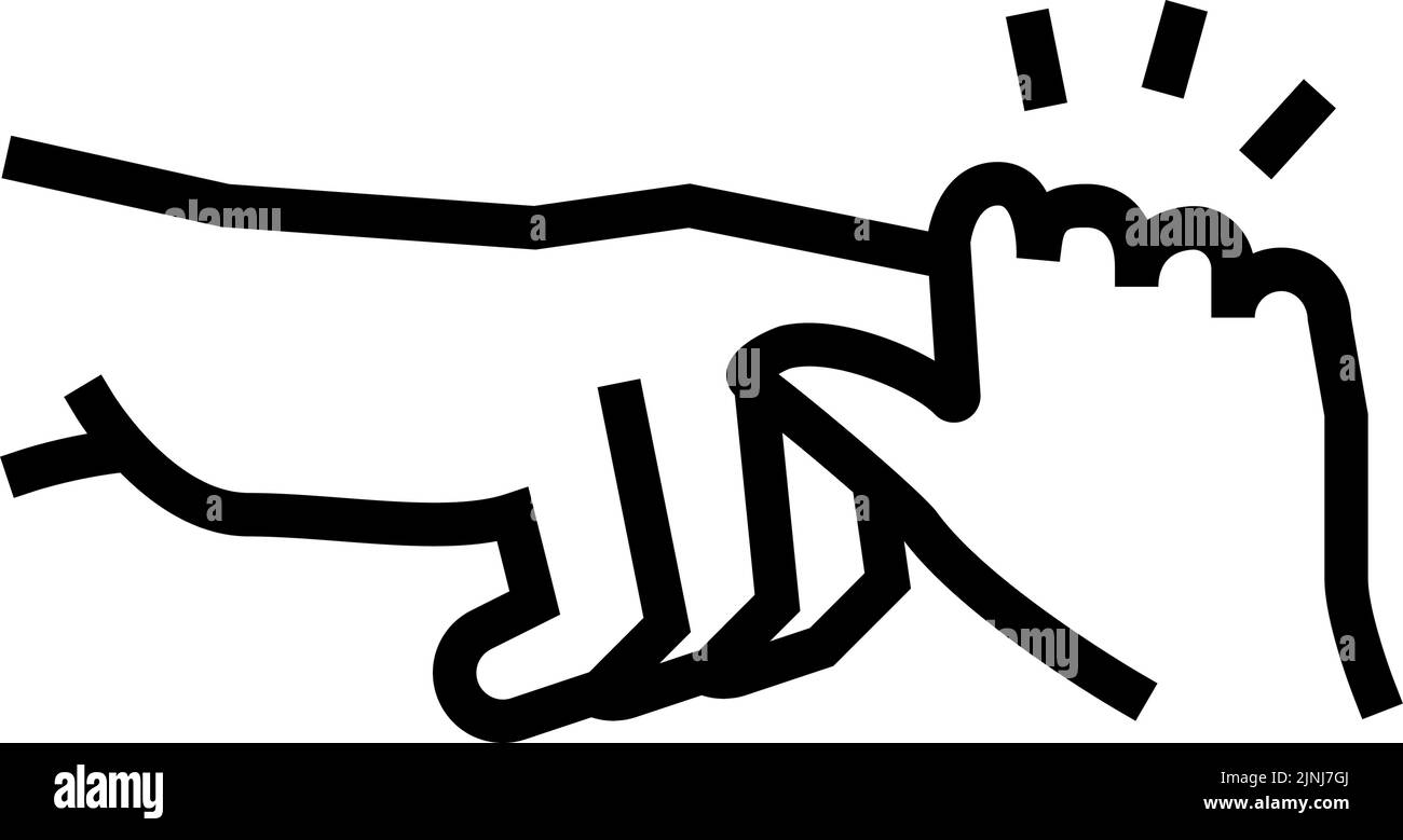 immagine vettoriale dell'icona della linea riflessa di presa palmar Illustrazione Vettoriale