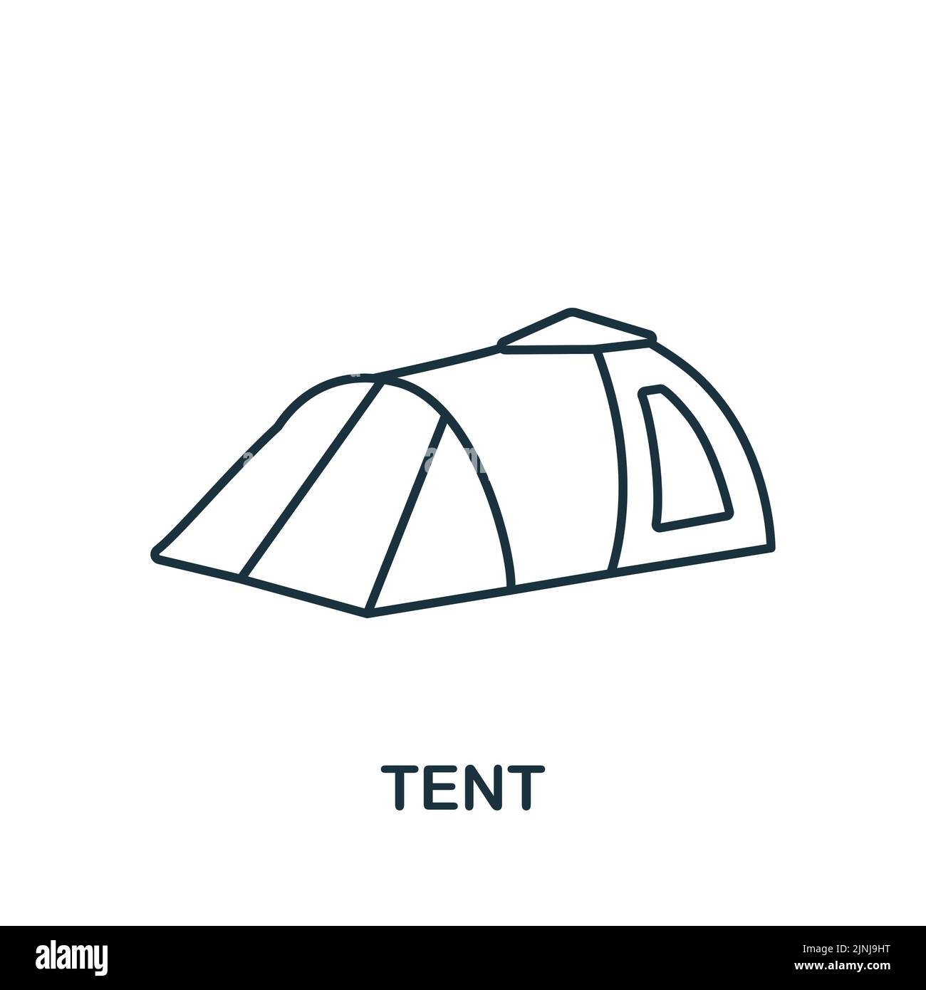 Icona tenda. Icona di pesca semplice monocromatica per modelli, web design e infografiche Illustrazione Vettoriale