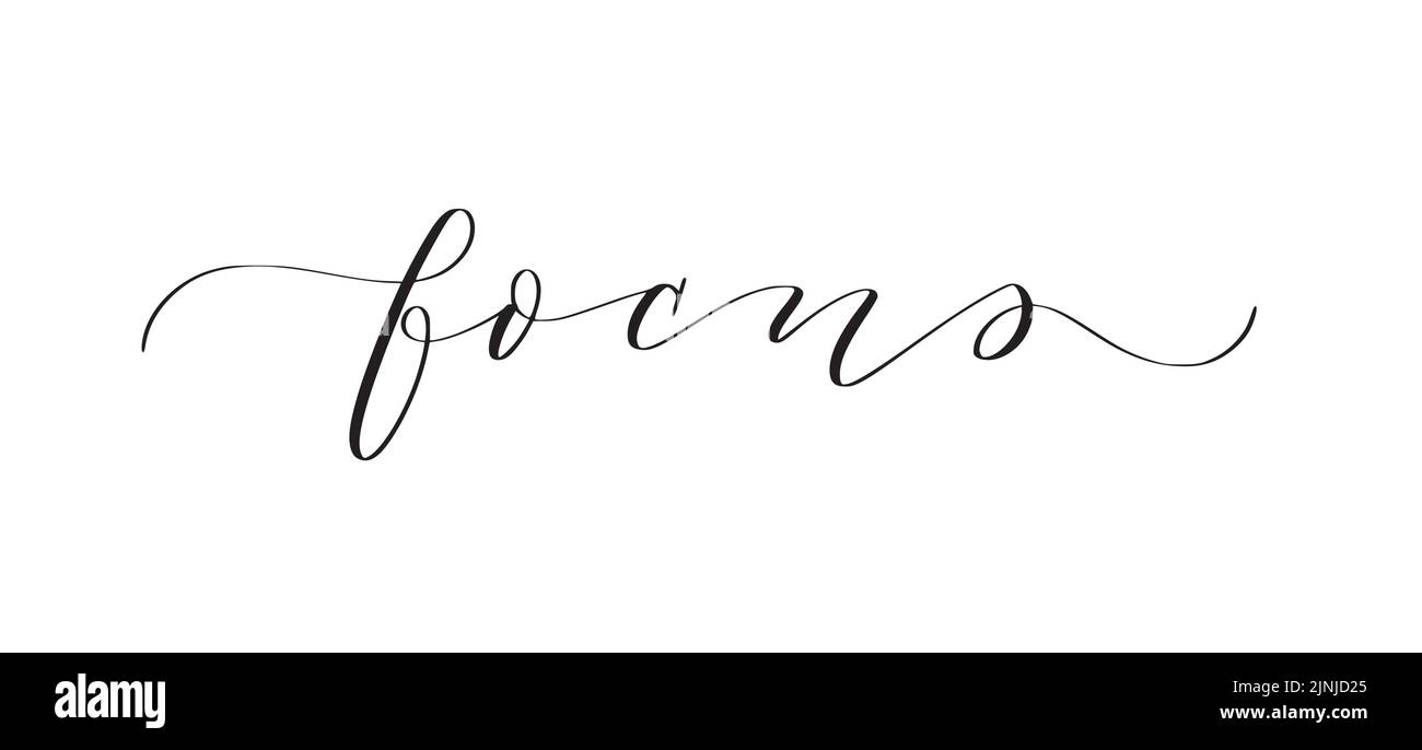 Messa a fuoco. Cute parola d'ispirazione moderna di calligraphy Illustrazione Vettoriale