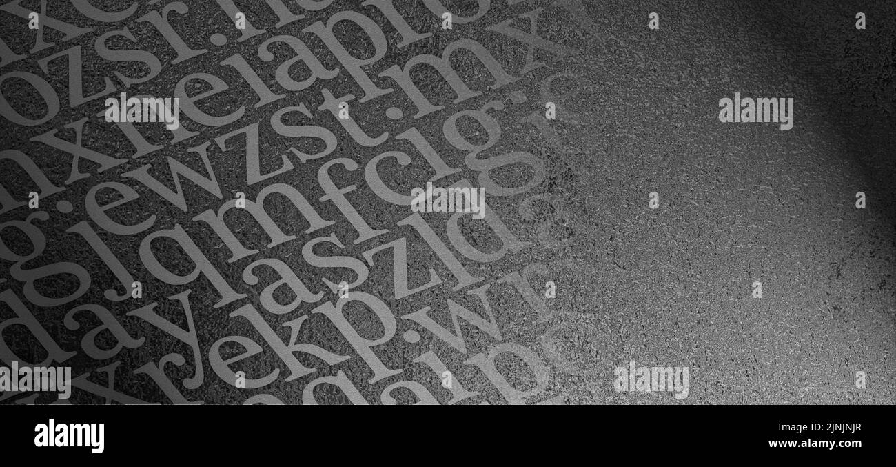 Sfondo creativo e moderno con lettere. Foto Stock