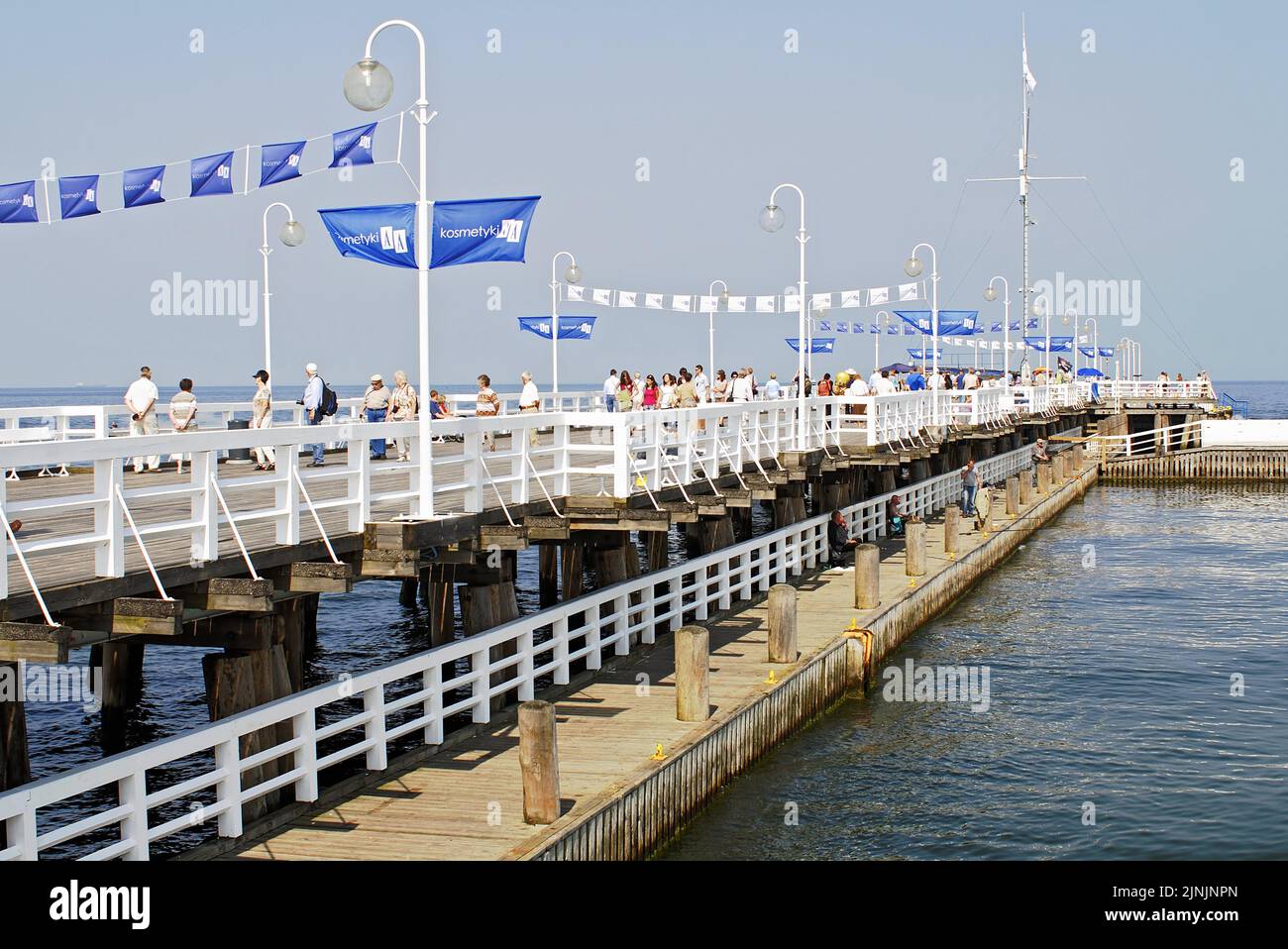 Famoso molo nella località turistica di Zoppot, Polonia, Sopot Foto Stock