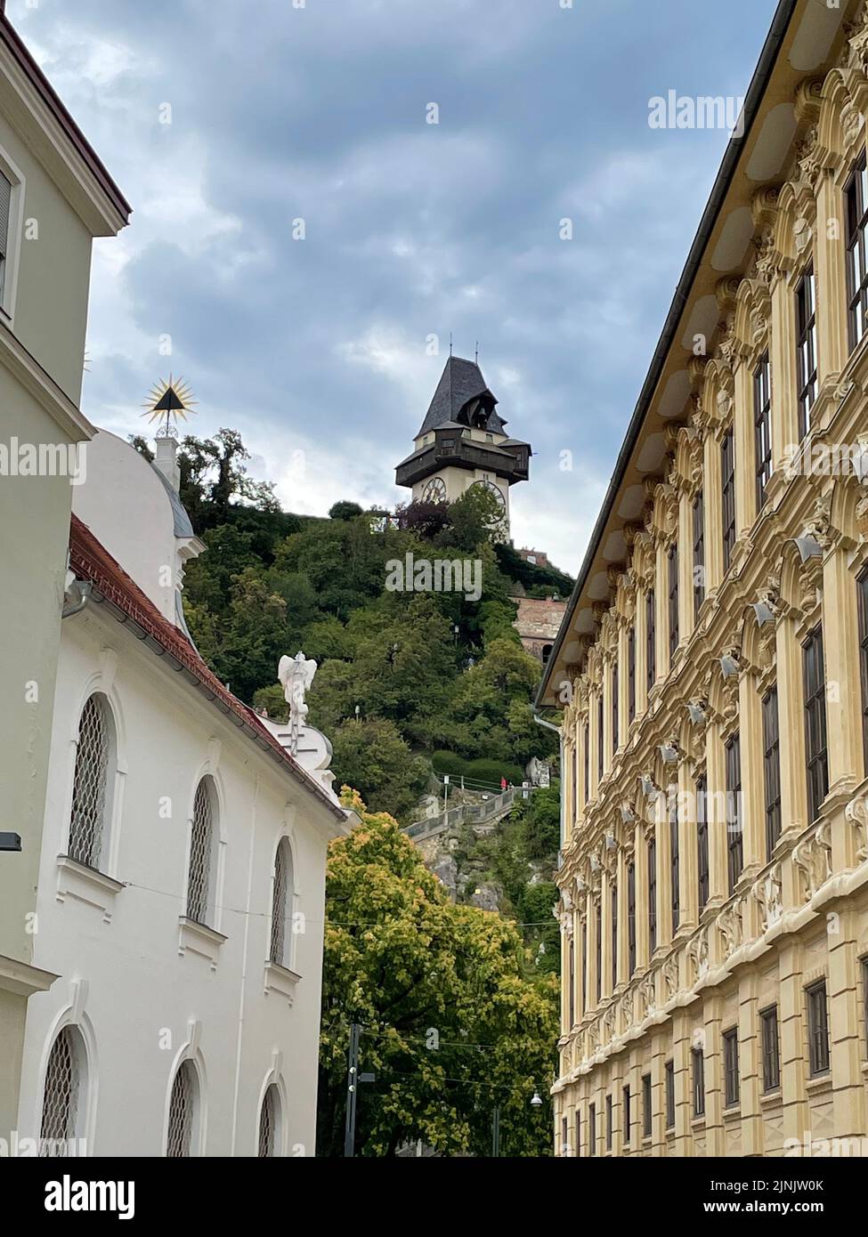 Uhrturm Graz Steiermark alt landma Foto Stock
