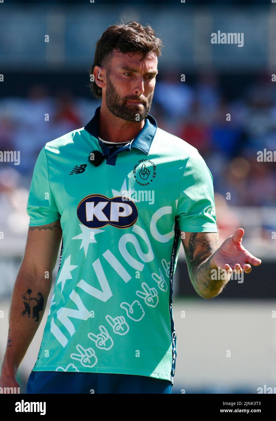 LONDRA INGHILTERRA - Agosto 11 :Danny Briggs of Oval Invincibles durante il match Hundred Men tra Oval Invincible's contro Northern Supercharges at Foto Stock