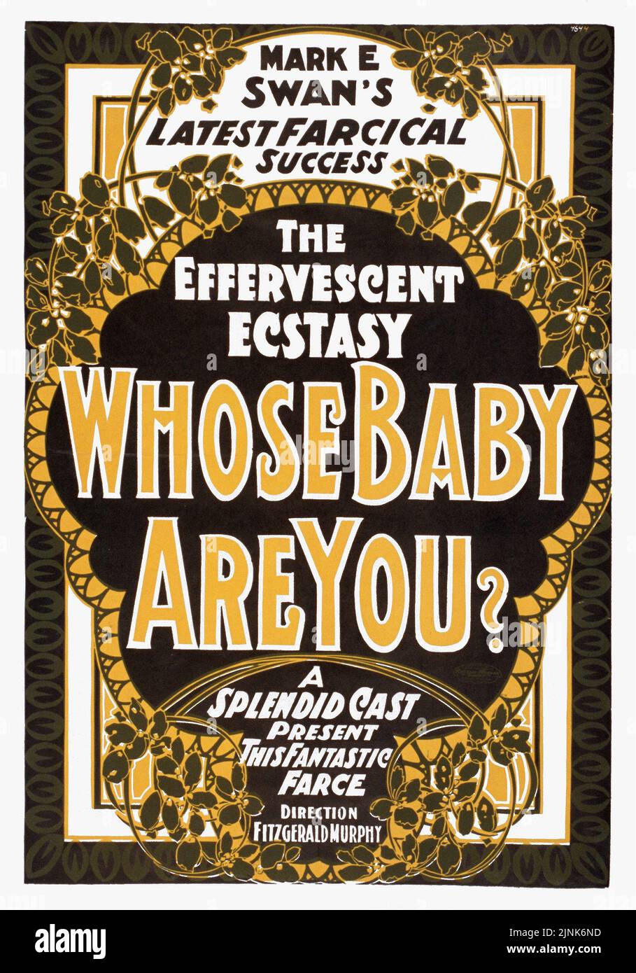 Di chi sei il bambino? (1900) l'ultimo successo farcico di Mark E. Swan, diretto da Fitzgerald Murphy. Poster di U.S. Printing Co Foto Stock